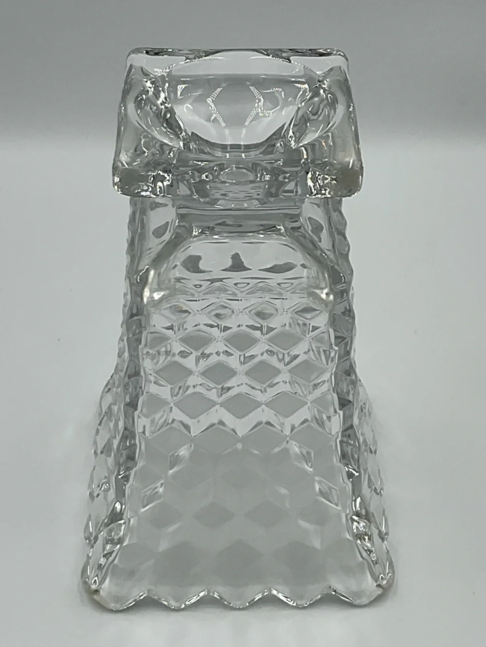 Vintage Fostoria American Clear Cubist Square Footed Vase